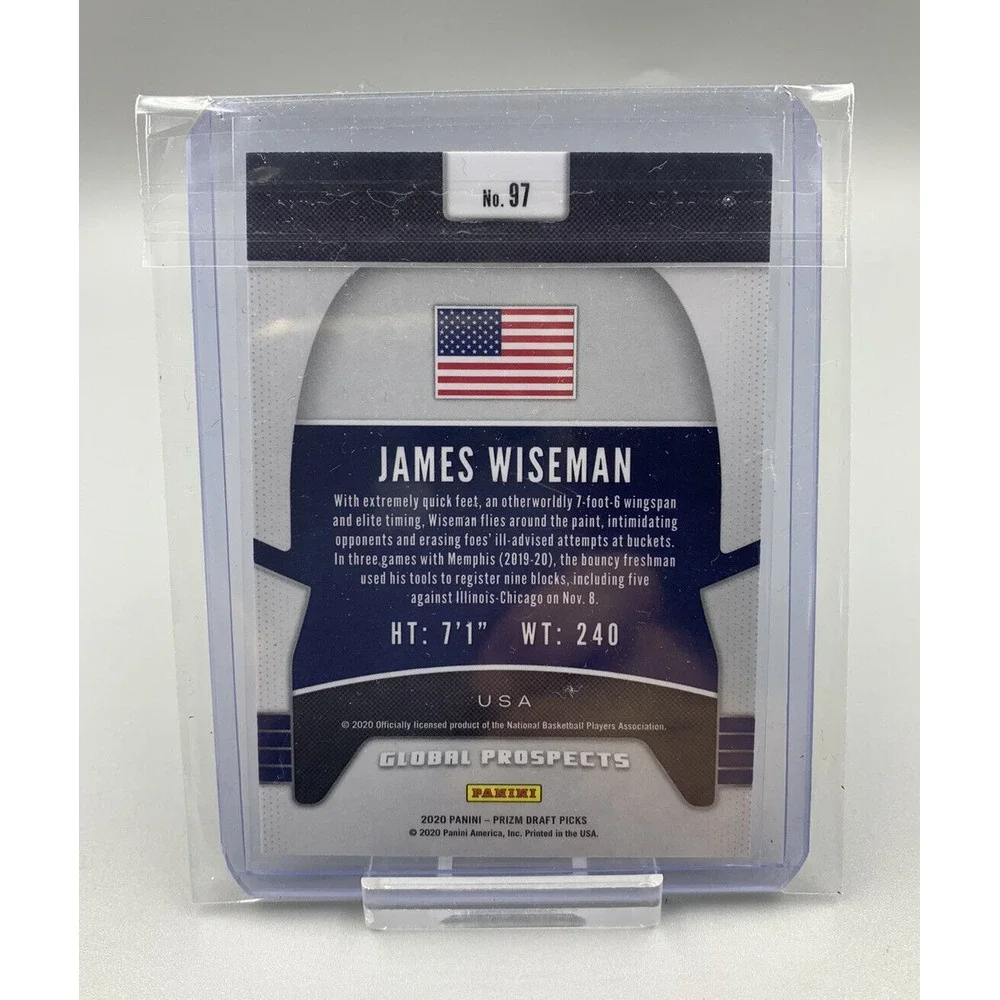 James Wiseman 2020-21 Panini Prizm Draft Picks‎ #97 Global Prospects RC Pistons